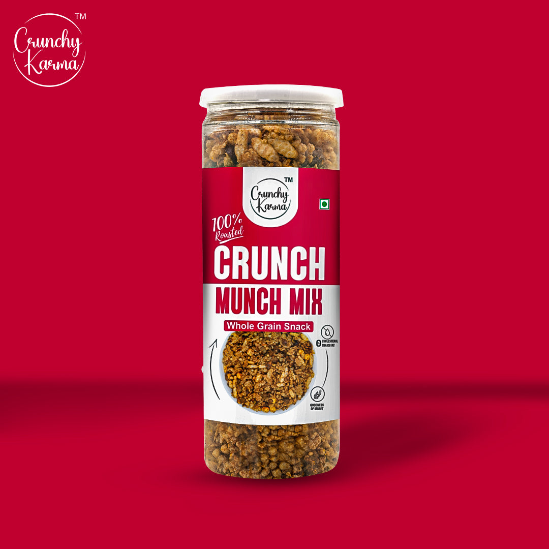 Crunchy Karma Crunch Munch Mix – Roasted Snack of Millets, Chickpeas, Lentils & Rice Puffs